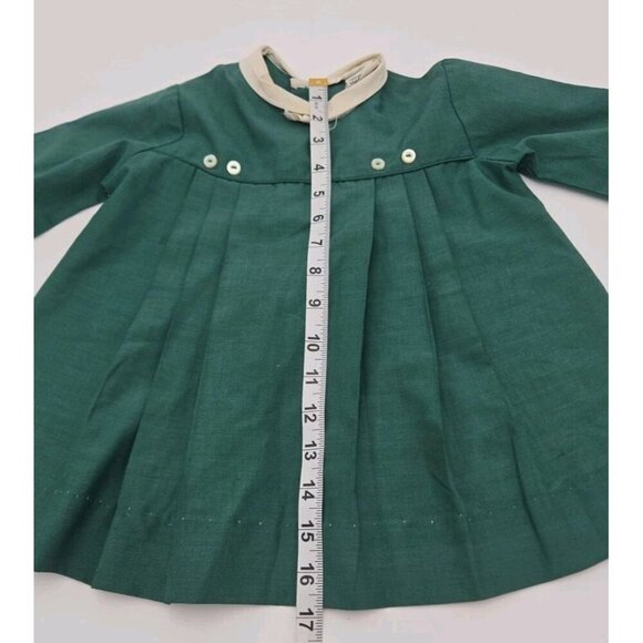 Vintage JC Penney Penn Prest Toddler Circle Dress Green Size 3 Made In USA 15832 - Picture 4 of 8